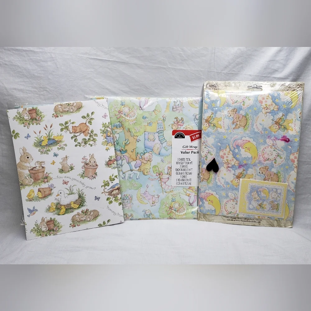 Vintage Pastel Children's Gift Wrap Bundle